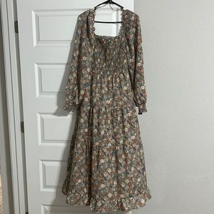 Smocked Floral Dress